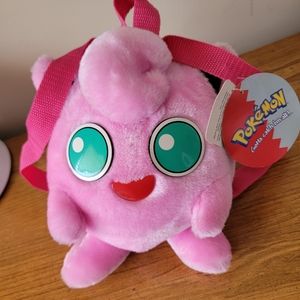Vintage Nintendo Pokémon Jigglypuff Fairy Plush Stuffed Toy Backpack